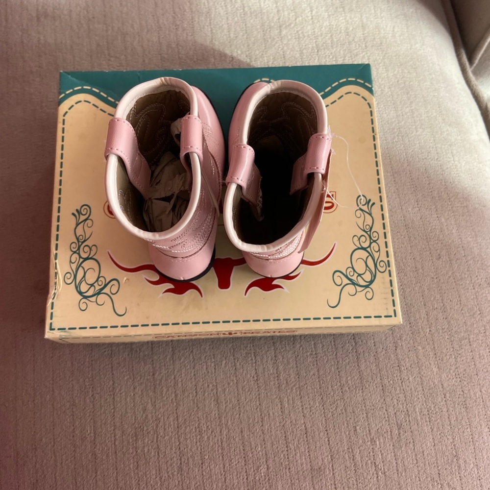 Pink toddler cow boy boots